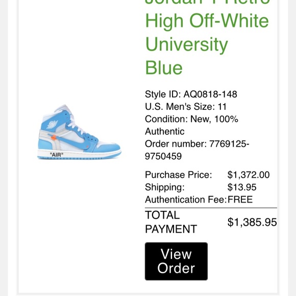 Off-White Jordan 1 UNC - Picture 16 of 16